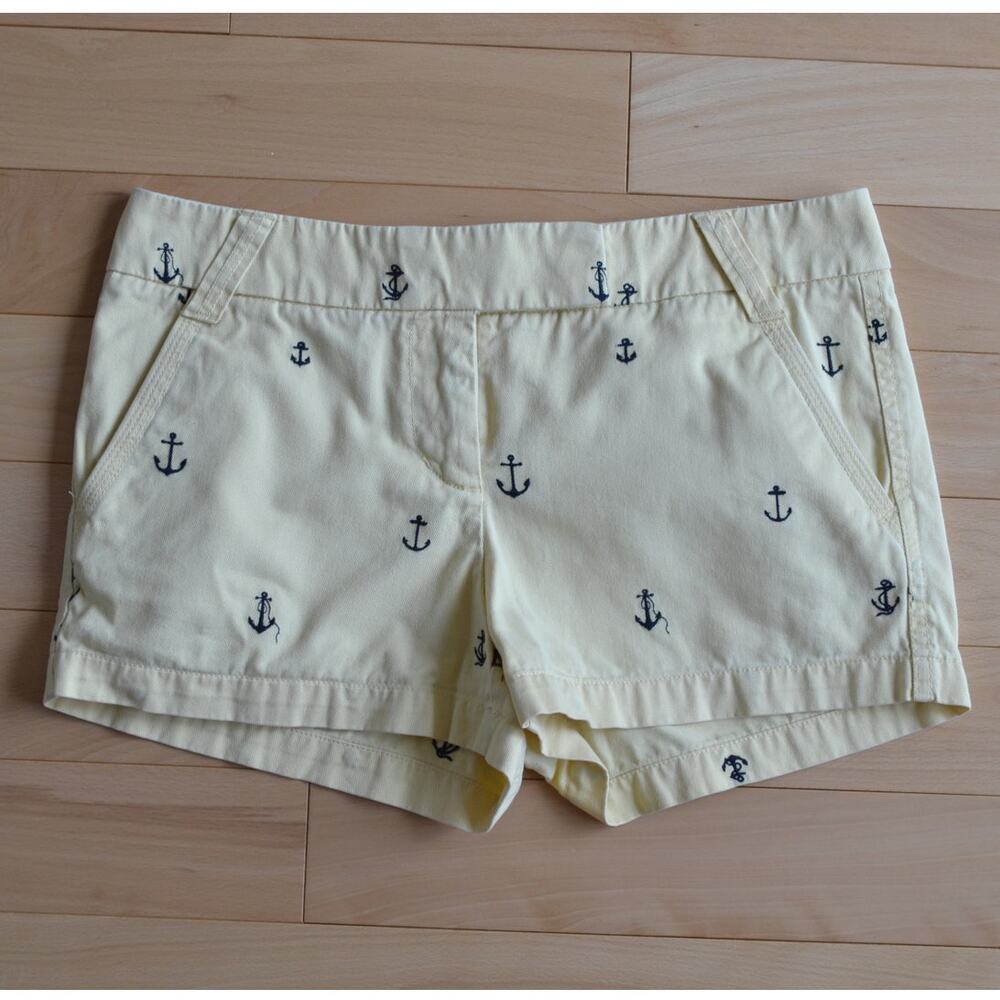 J Crew Chino Shorts Classic Twill Yellow Anchor Size 6